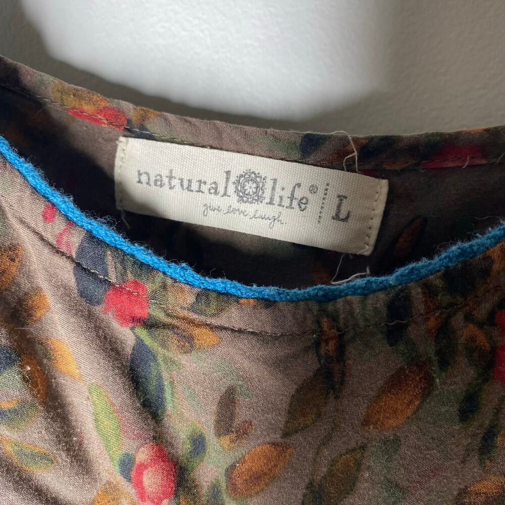 Natural Life Gigi Mini Dress Women’s Large 100% Rayon Boho Floral Casual - Picture 6 of 8
